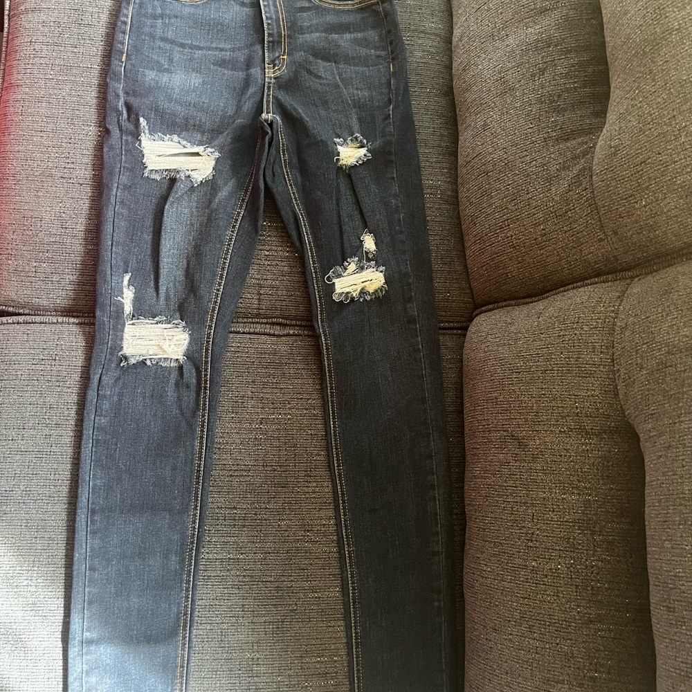 Distressed Dark Wash Jeans
